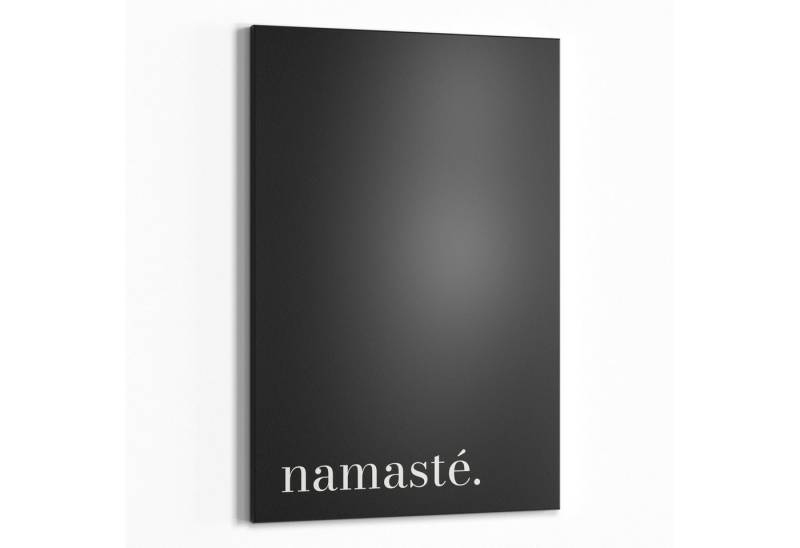DEQORI Wandtafel 'Namasté - Schriftzug', (1-tlg), Metall Kreidetafel bedruckt Schreibtafel modern Schiefertafel Tafel von DEQORI