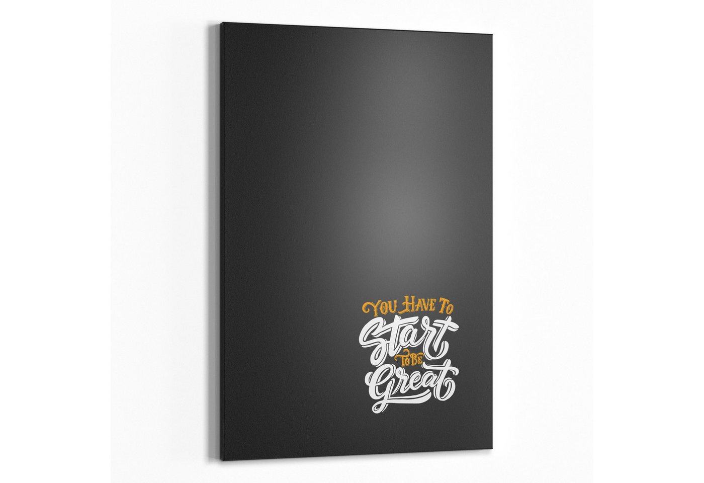 DEQORI Wandtafel 'Ohne Start kein Ziel', (1-tlg), Metall Kreidetafel bedruckt Schreibtafel modern Schiefertafel Tafel von DEQORI