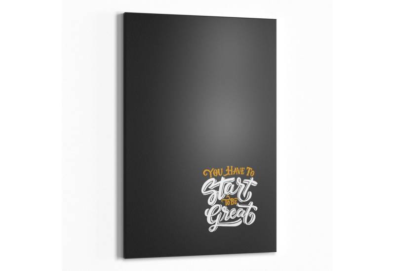 DEQORI Wandtafel 'Ohne Start kein Ziel', (1-tlg), Metall Kreidetafel bedruckt Schreibtafel modern Schiefertafel Tafel von DEQORI