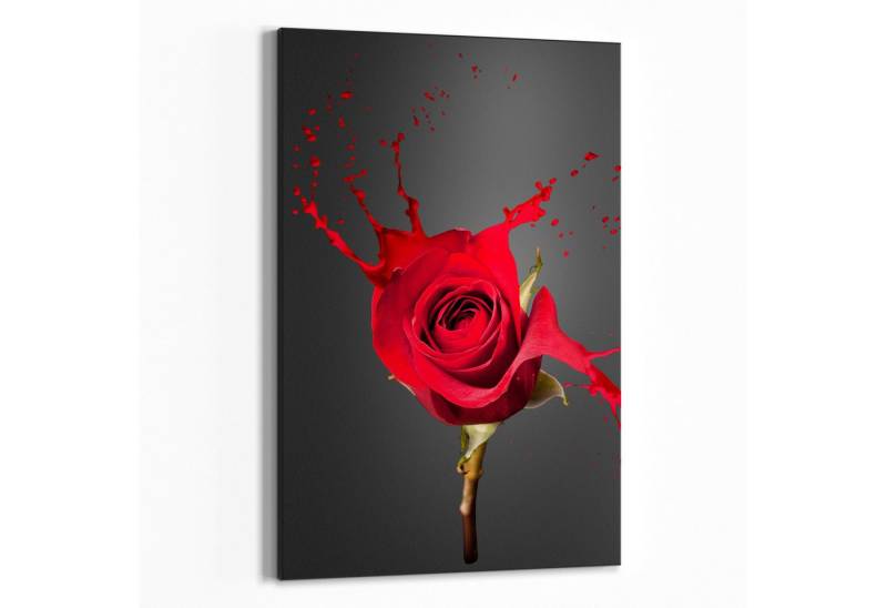 DEQORI Wandtafel 'Zerfließende Rosenblüte', (1-tlg), Metall Kreidetafel bedruckt Schreibtafel modern Schiefertafel Tafel von DEQORI