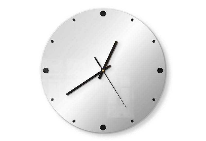 DEQORI Wanduhr (Spiegeluhr Spiegel modern Wand Wohnzimmer Uhr Design Küchenuhr Quarz) von DEQORI