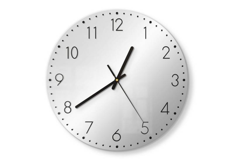 DEQORI Wanduhr (Spiegeluhr Spiegel modern Wand Wohnzimmer Uhr Design Küchenuhr Quarz) von DEQORI