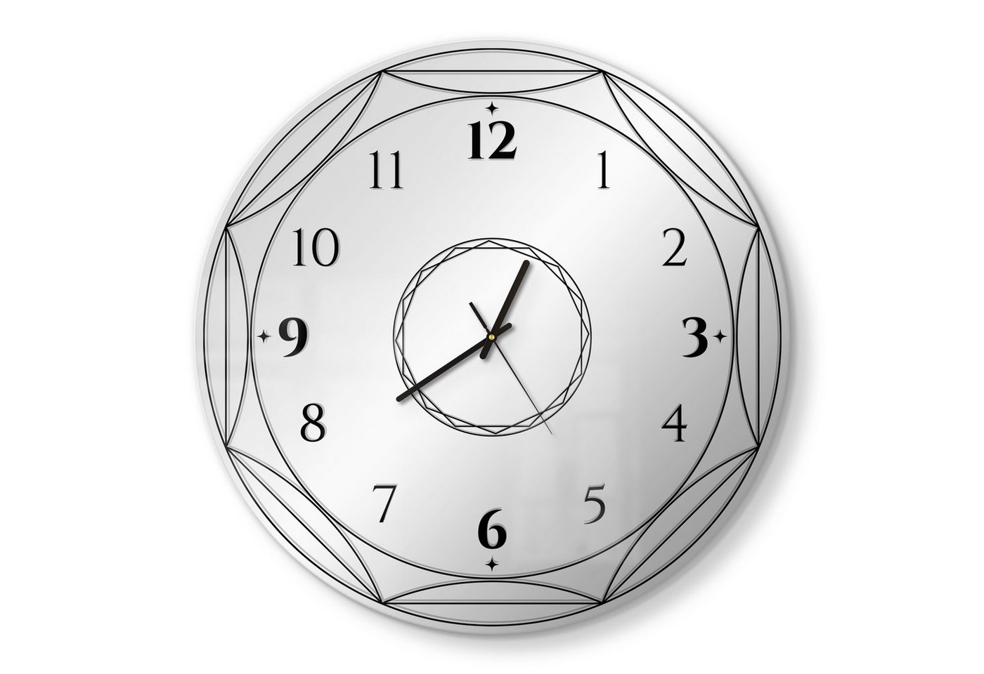 DEQORI Wanduhr (Spiegeluhr Spiegel modern Wand Wohnzimmer Uhr Design Küchenuhr Quarz) von DEQORI