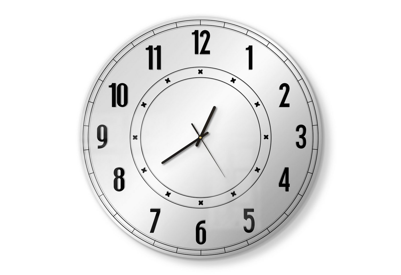 DEQORI Wanduhr (Spiegeluhr Spiegel modern Wand Wohnzimmer Uhr Design Küchenuhr Quarz) von DEQORI