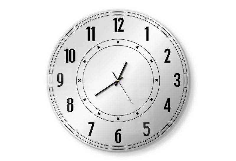 DEQORI Wanduhr (Spiegeluhr Spiegel modern Wand Wohnzimmer Uhr Design Küchenuhr Quarz) von DEQORI