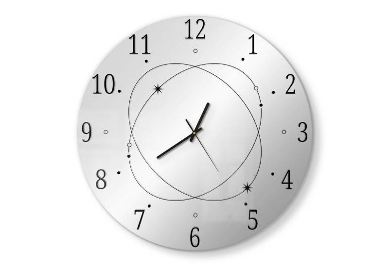 DEQORI Wanduhr (Spiegeluhr Spiegel modern Wand Wohnzimmer Uhr Design Küchenuhr Quarz) von DEQORI