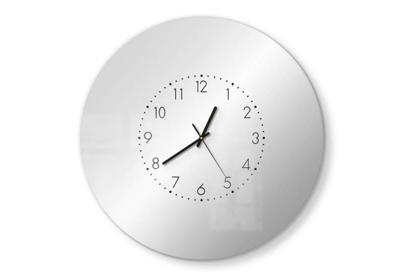 DEQORI Wanduhr (Spiegeluhr Spiegel modern Wand Wohnzimmer Uhr Design Küchenuhr Quarz) von DEQORI