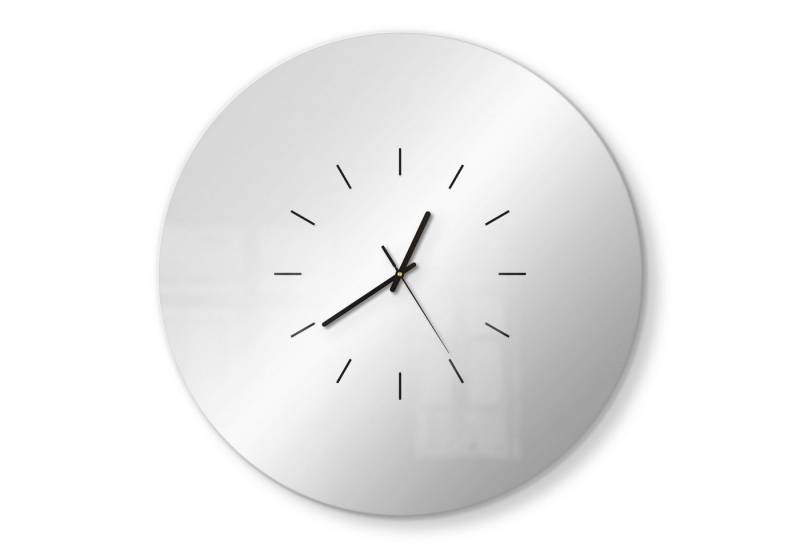 DEQORI Wanduhr (Spiegeluhr Spiegel modern Wand Wohnzimmer Uhr Design Küchenuhr Quarz) von DEQORI