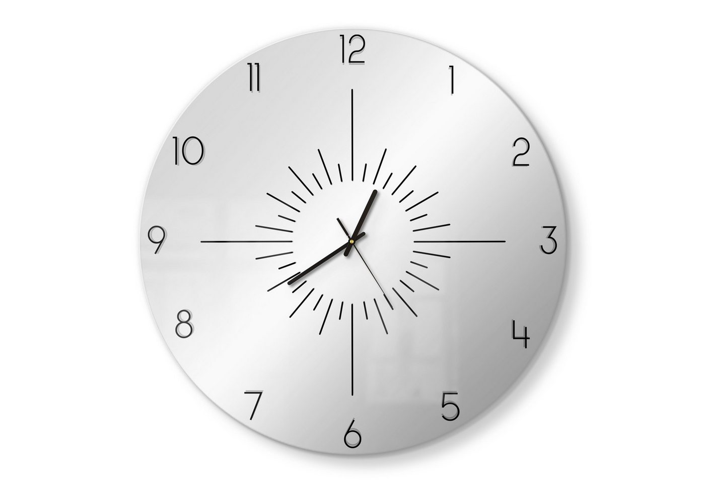 DEQORI Wanduhr (Spiegeluhr Spiegel modern Wand Wohnzimmer Uhr Design Küchenuhr Quarz) von DEQORI