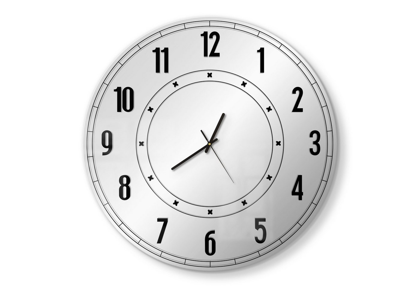 DEQORI Wanduhr (Spiegeluhr Spiegel modern Wand Wohnzimmer Uhr Design Küchenuhr Quarz) von DEQORI