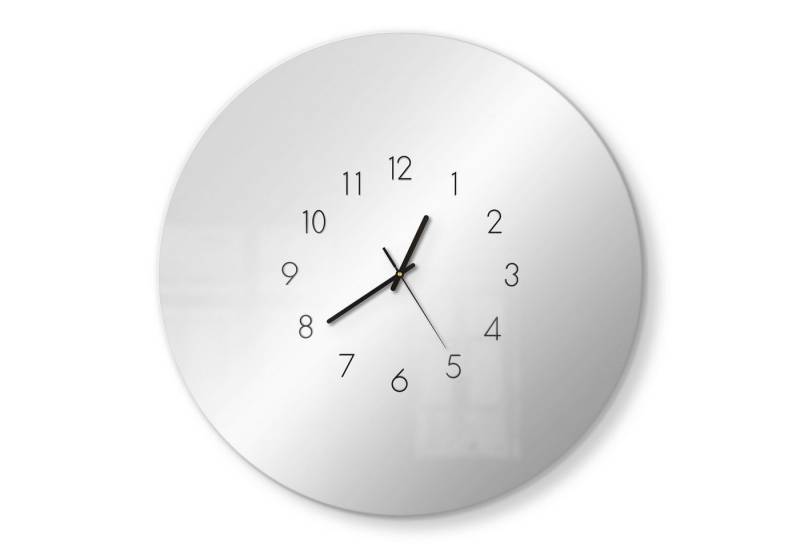 DEQORI Wanduhr (Spiegeluhr Spiegel modern Wand Wohnzimmer Uhr Design Küchenuhr Quarz) von DEQORI