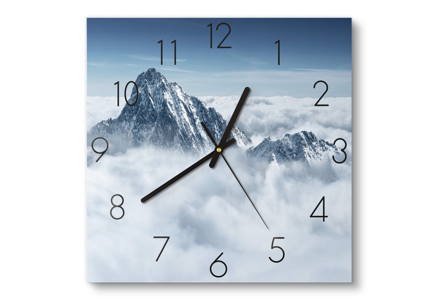DEQORI Wanduhr 'Himmlische Gipfel' (Glas Glasuhr modern Wand Uhr Design Küchenuhr) von DEQORI