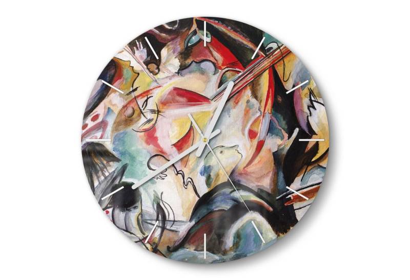 DEQORI Wanduhr 'Konzert im Kadinsky-Stil' (Glas Glasuhr modern Wand Uhr Design Küchenuhr) von DEQORI