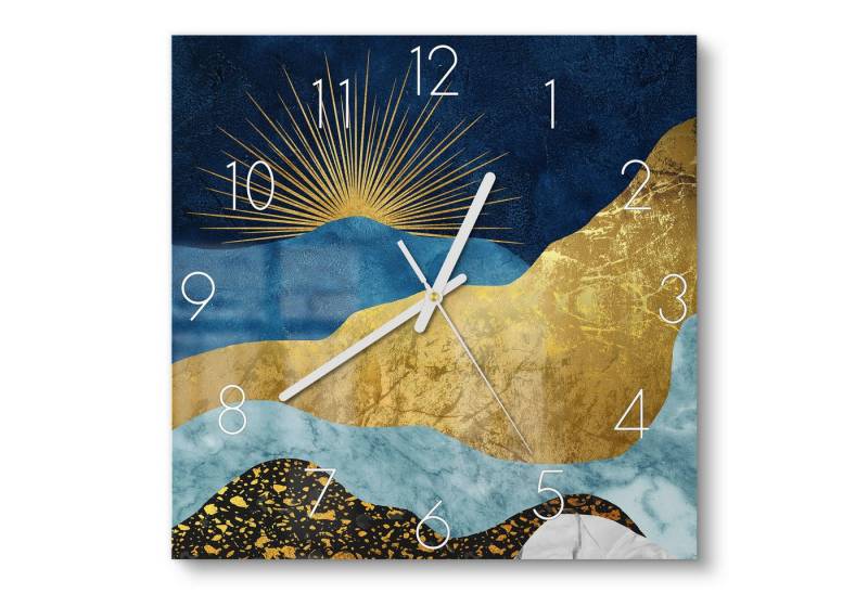 DEQORI Wanduhr 'Lichtspiel der Dämmerung' (Glas Glasuhr modern Wand Uhr Design Küchenuhr) von DEQORI