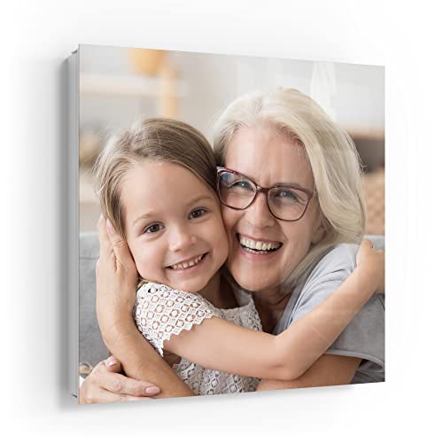 DEQORI personalisierter Schlüsselkasten weiß mit Foto | 30x30 cm | eigenes Bild | Glas & Metall Schlüssel-Box | Schlüsselschrank 50 Haken + 2 Magnete | Moderne Box magnetisch & beschreibbar von DEQORI