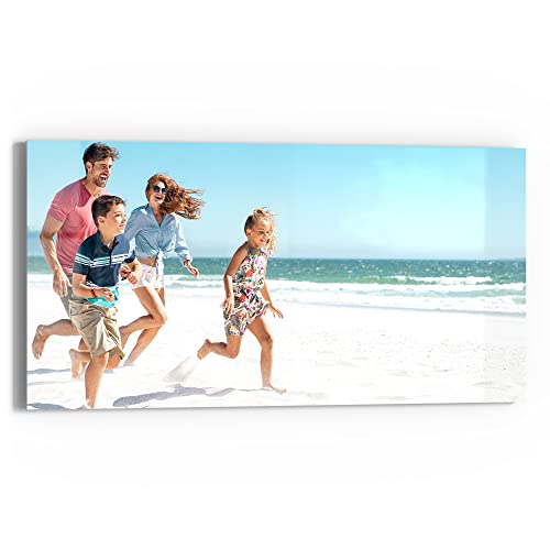 DEQORI personalisiertes Glasbild | eigenes Bild auf Echtglas | horizontal einteilig 60x30 cm | Foto Geschenk | Wandbild für Wohnzimmer, Schlafzimmer, Flur & Küche | individuelle Wanddeko von DEQORI