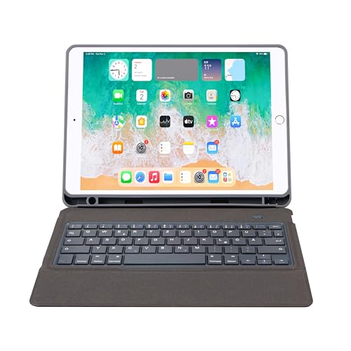 DEQSTER Slim Keyboard 2 für iPad 10.2" (7./8./9. Generation) - Tastatur Hülle - Bluetooth - QWERTZ Layout von DEQSTER
