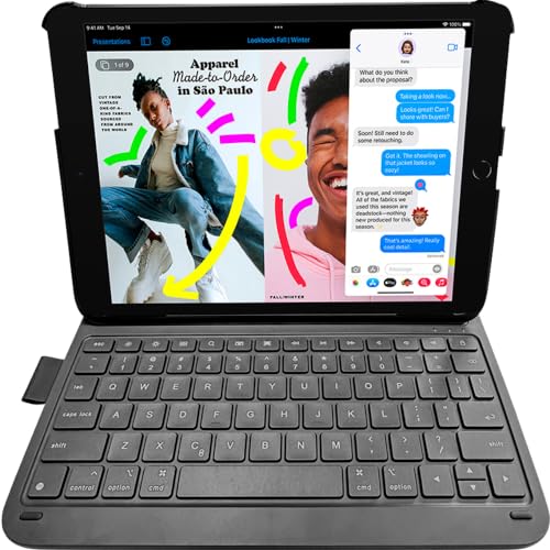 DEQSTER Slim PRO Keyboard 10,2" für iPad 10,2" (7./8./9. Gen.) - Tastatur Hülle - Bluetooth - QWERTZ - Deutsches Layout von DEQSTER