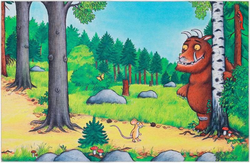 DER GRÜFFELO Kinderteppich Mouselo GR-0170, rechteckig, Höhe: 6 mm, aktueller Grüffelo Teppich, Kurzflor mit hohem Baumwollanteil von DER GRÜFFELO