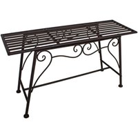 Der Holzwurm - Gartenbank Metall Gartenbank ohne Lehne Outdoor Sitzbank Garten Blumenbank, Rost Optik, max. 200 kg, LxBxH 83x27x45 cm von DER HOLZWURM