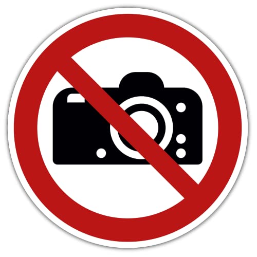 Schild Fotografieren verboten 30cm Ø hergestellt aus robustem PVC stoß und kratzfest Warnschild in Weiß/Schwarz Hinweisschild "Fotografieren verboten" mit UV-Schutz von DER WERBEMARKT