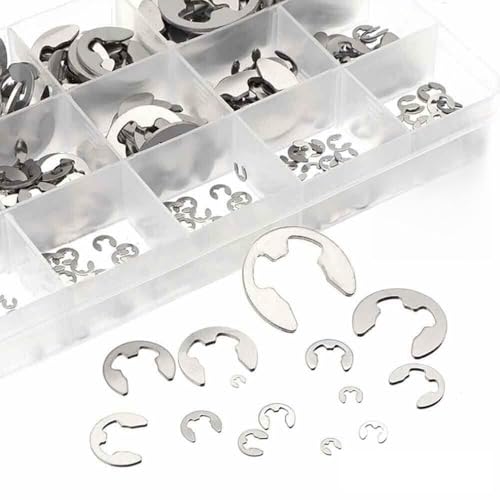 400 Stuck Edelstahl E-Clip Seegeringe Sprengring Sortiment Sicherungsring SET 400 Stuck Edelstahl E-Clip Seegeringe Sprengring Sortiment Sicherungsring SET von DERALAON