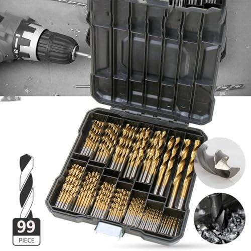 99X Titan HSS Spiralbohrer Stahl Bohrer Satz Werkzeug Set Metallbohrer 1.5-10mm 99X Titan HSS Spiralbohrer Stahl Bohrer Satz Werkzeug Set Metallbohrer 1.5-10mm von DERALAON