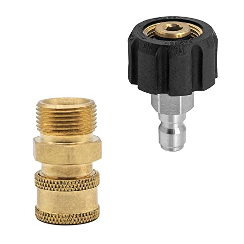 DERASL Pressure Washer Adapter Set,M22 to 1/4'' Quick Connect Swivel Accessories Adaptors,High-Pressure Water Gun Male Sprayer Pipe Pipe Fitting von DERASL