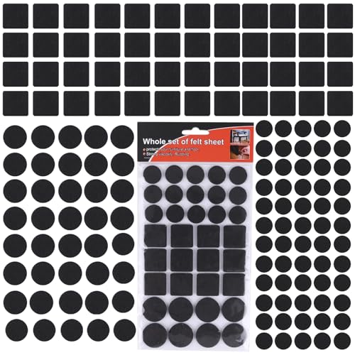 DERAYEE 140 Stück Filzgleiter Selbstklebend,3mm Dicke Filzgleiter für Stühle,Möbelgleiter Filz Selbstklebend Schwarz Stuhl Filzgleiter Mit Idealer Klebkraft für Möbel Bodenschutz von DERAYEE