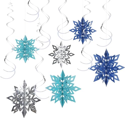 DERAYEE 26 Stücke Schneeflocken Hängende Dekorationen,Weihnachtsschmuck für Weihnachtsdekoration von DERAYEE