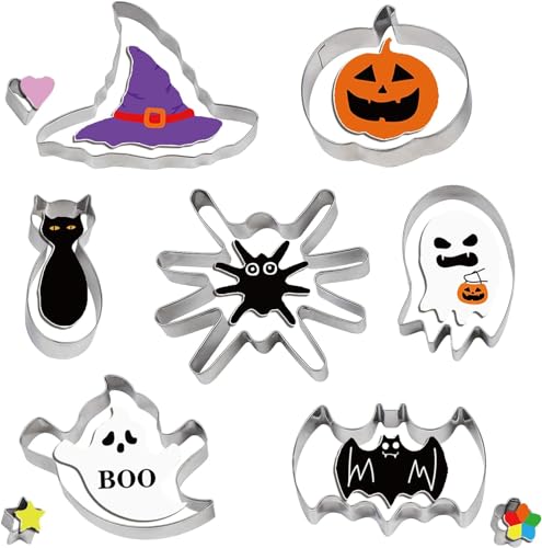 DERAYEE Ausstecher, 10 Stück Ausstecher Halloween, Halloween Ausstechformen Set für Backen Tortendeko,Party,Süßes oder Saures von DERAYEE