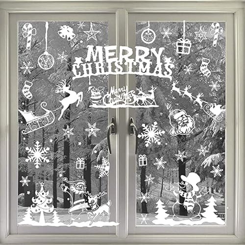 DERAYEE Fensterbilder Weihnachten, 6pcs Fensterdeko Weihnachten, 6pcs Verschiedene Arten Schneeflocken Fensterdeko von DERAYEE