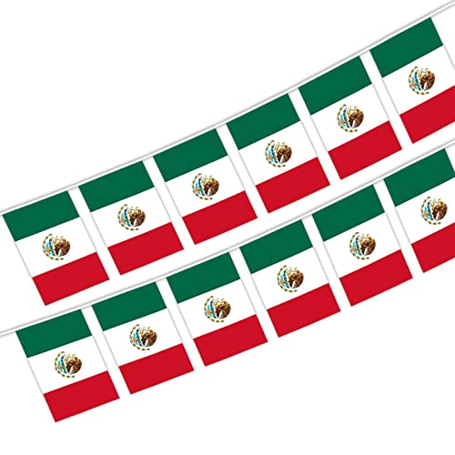 DERCLIVE Mexikanische Flagge Banner 20 Flaggen Mini Mexiko Wimpel Banner für Sportveranstaltungen Dekorationen wie abgebildet von DERCLIVE