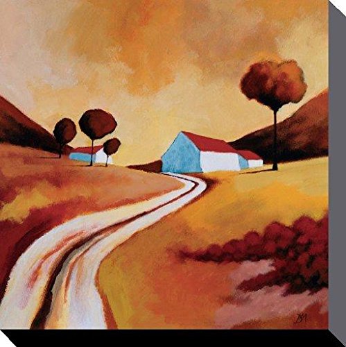 DEREK Melville Kunstdruck auf Leinwand, Motiv: Sommersonnenuntergang, 40 x 40 cm, Polyester, Mehrfarbig, 40x40x3.2 cm von DEREK