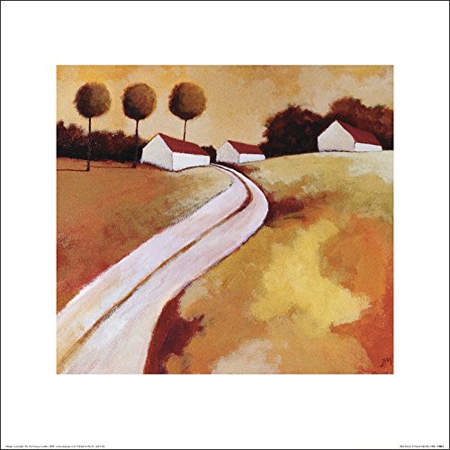 DEREK Melville Kunstdruck auf Leinwand, Motiv Red Roofs, 40 x 40 cm, Polyester, Mehrfarbig, 40x40x3.2 cm von DEREK