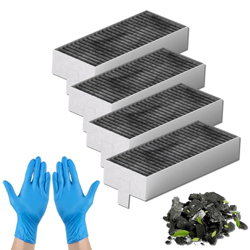 DERJDISF Aktivkohlefilter - 4er Set für Dunstabzugshaube Filter, Enthält 2 Paar Handschuhe, Siemen HZ9VRCR0 17004796/Bosc HEZ9VRCR0 17004805/Neffs Z821VR0 17004806, Umluftset-Filter von DERJDISF