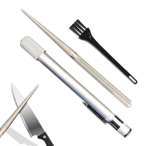 DERJDISF Knife Sharpener - 3PCS Messer Schärfen, Vielseitiger Wetzstab & Diamantschärfstein, Stiftartiger Tragbarer Messerschärfestick mit Bürste von DERJDISF