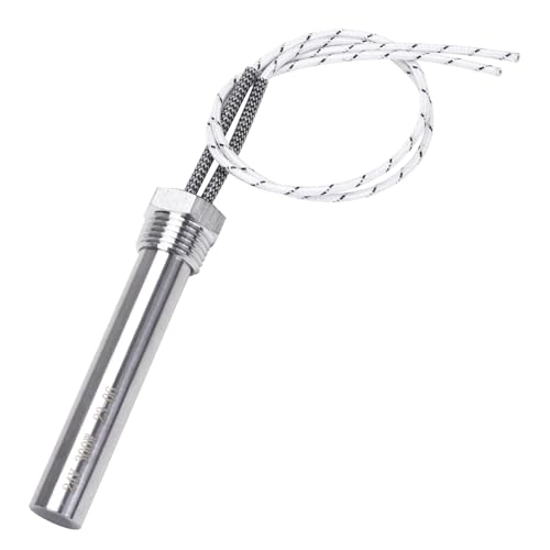 DERNORD 24V 300W Heizelement 1/2 Zoll NPT Flansch Einzelrohr Mehrzweck DIY Heizstab Edelstahl Heizpatrone von DERNORD