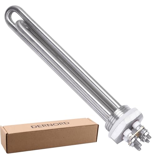 DERNORD 36V 1500W Heizelement 1 Zoll DN25 BSP Heizstab Edelstahlflansch with Silikonring Doppel U Typ von DERNORD