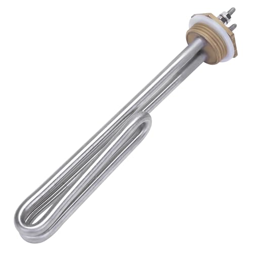 DERNORD Faltbarer Heizelement Heizpatrone 220V 1000W 1 Zoll DN25 BSP Heizstab Edelstahl Messing Flansch mit Silikonring von DERNORD