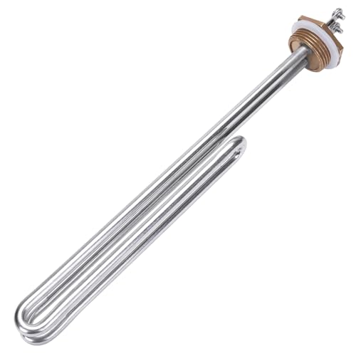 DERNORD Faltbarer Heizelement Heizpatrone 220V 4000W 1 Zoll DN25 BSP Heizstab Edelstahl Messing Flansch mit Silikonring von DERNORD