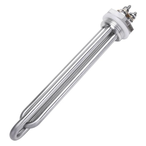 DERNORD Heizelement 36V 300W 1 Zoll DN25 BSP Heizstab Edelstahlflansch mit Silikonring Doppel U Typ von DERNORD