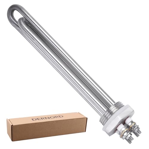 DERNORD Heizelement 48V 300W 1 Zoll DN25 BSP Heizstab Edelstahlflansch with Silikonring Doppel U Typ von DERNORD