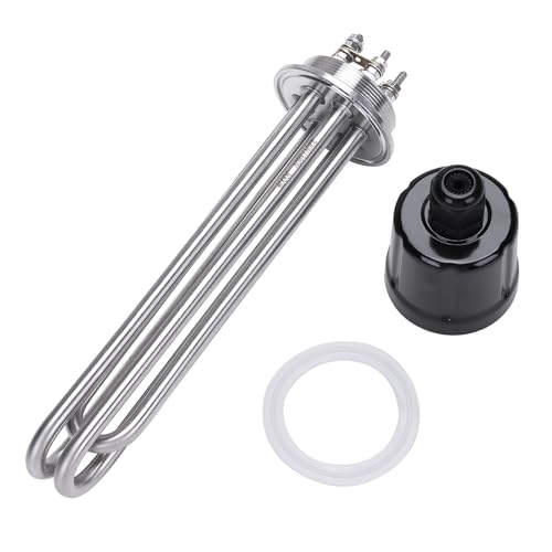 DERNORD Heizelement Tri-Clamp 220V 3000W DN50 2 Zoll Heizstab Tube Flansch aus Edelstahl mit Schwarzer Kunststoffabdeckung und Silikonring von DERNORD