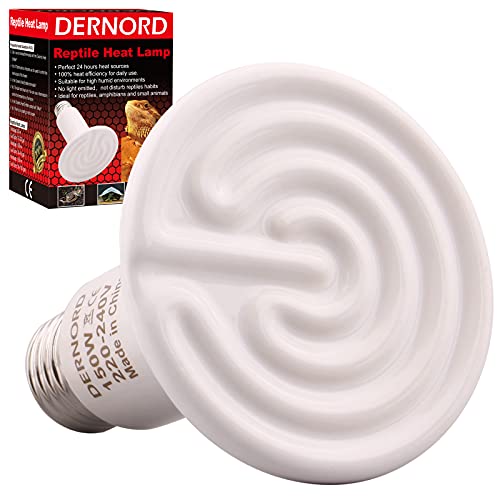 DERNORD Heizlampe E27 Wärmelampe Terrarium - 150W Keramik Heat Emitter Reptilien Dunkelstrahler Küken für Wärmelampe Schildkröten Outdoor Heizstrahler Tiere von DERNORD