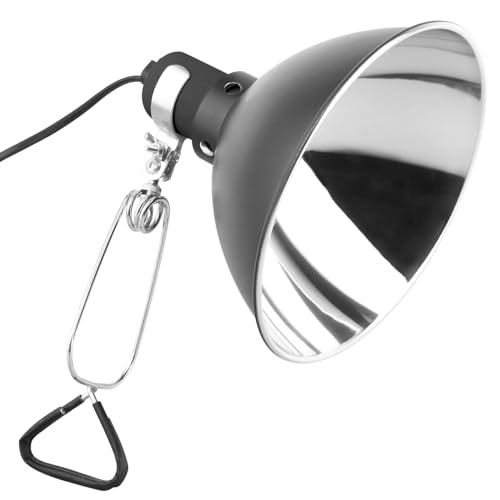 DERNORD Wärmelampe Tiere Lampenschirm 21 cm - Reptilien Lampe Reflektor für Schildkrötenhaus Bartagame Gecko Schlangen Terrarium E27 Keramik Lampe Steckdose von DERNORD