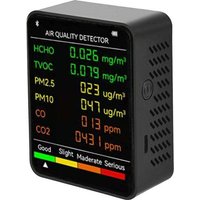 6-in-1 PM2,5 PM10 HCHO TVOC CO CO2 Multifunktionaler Luftqualitätsdetektor CO Kohlendioxid Formaldehyd LCD-Monitor Großer Bildschirm Tragbarer von DERRUI