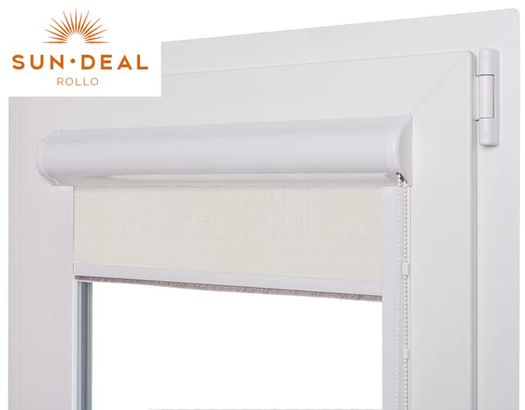 SunDeal® Glasleistenrollo nach Maß | max. Breite 140cm | max. Höhe 190cm | Qualität zum kleinen Preis von DERSONNENSCHUTZ