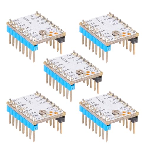 DERUC TMC2208 Schrittmotortreiber, Ultra-leise TMC2208 Schritttreiber Modulträger für 3D Drucker Motherboards Reprap Ramps 5PCS, 256 Segmente von DERUC