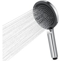 Derw Max - Brauseköpfe, Handbrause mit 4 Strahlarten, 127 mm Kopfbrause, leicht reinigbar - Chrom + Schwarz Derw Max - Brauseköpfe, Handbrause mit 4 Strahlarten, 127 mm Kopfbrause, leicht reinigbar - Chrom + Schwarz von DERW MAX
